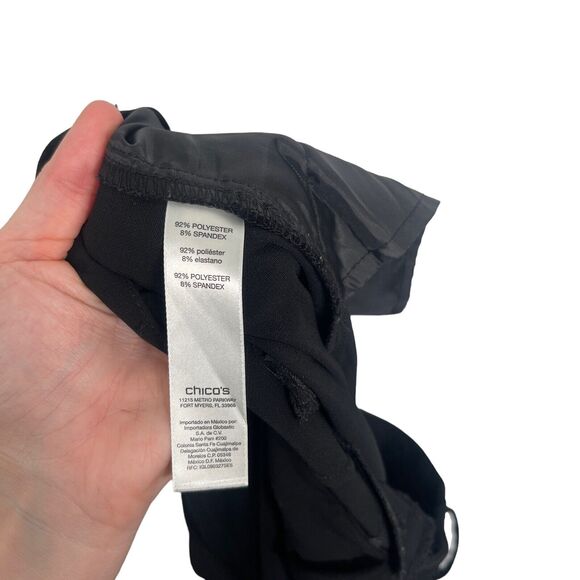 Chicos Black Drapey Wide Leg Dress Pants Career Work Womens 2.5 US Large 14 - Picture 6 of 7